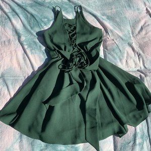 AmorDress Forest Green Crisscross Bridesmaid dress